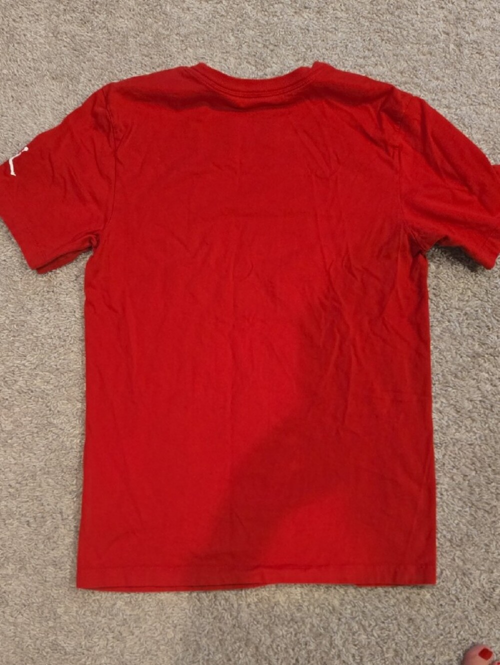 Jordan Red Short-Sleeve Script Logo Tee - Picture 3 of 3